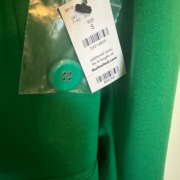 The Limited Small Green Stretch Knit Blazer NWT - Picture 3 of 6
